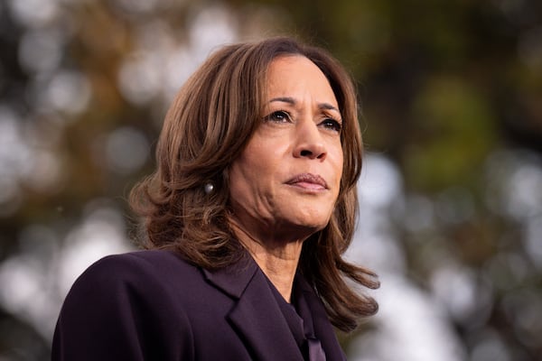 Democratic presidential nominee Vice President Kamala Harris delivers a concession speech after the 2024 presidential election, Wednesday, Nov. 6, 2024, on the campus of Howard University in Washington. (AP Photo/Jacquelyn Martin)