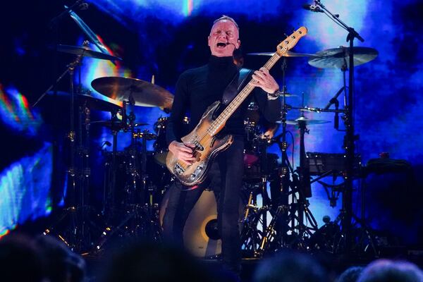 Sting performs during the FireAid benefit concert on Thursday, Jan. 30, 2025, at Intuit Dome in Inglewood, Calif. (Photo by Jordan Strauss/Invision/AP)