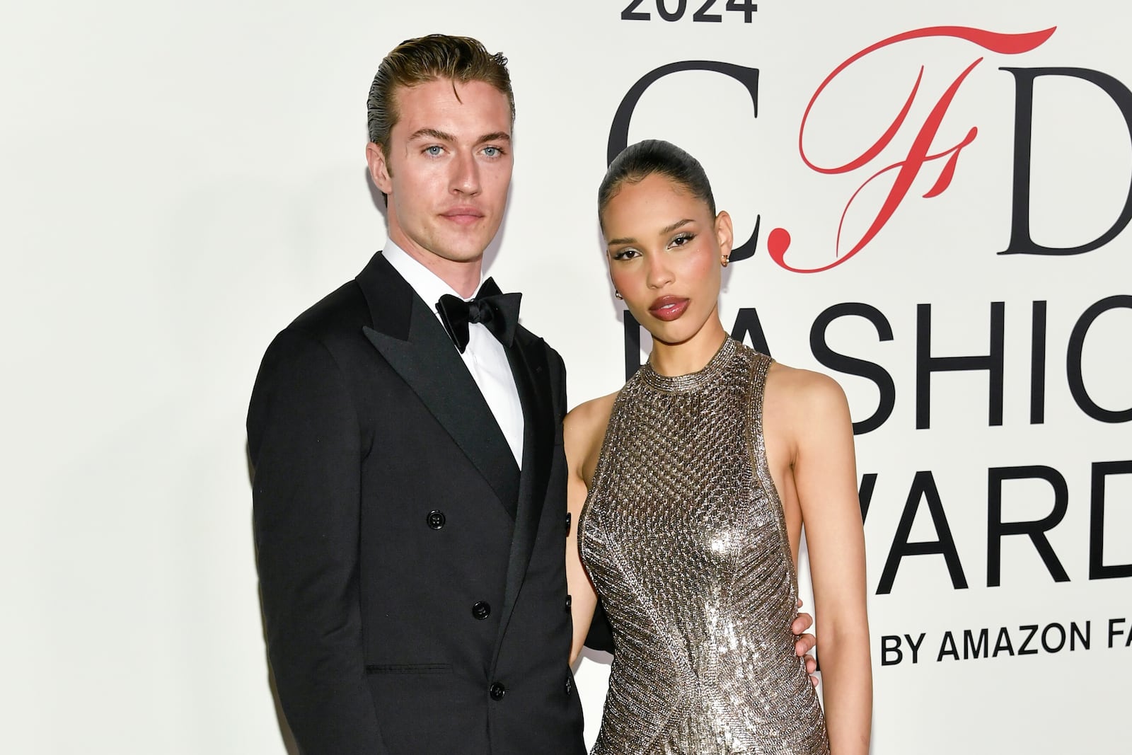 Lucky Blue Smith, left, and Nara Smith attend the CFDA Fashion Awards at the American Museum of Natural History on Monday, Oct. 28, 2024, in New York. (Photo by Evan Agostini/Invision/AP)