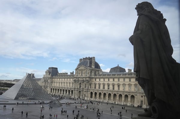 The courtyard of Le Louvre museum is pictured Monday, Jan. 27, 2025 in Paris. (AP Photo/Thibault Camus)