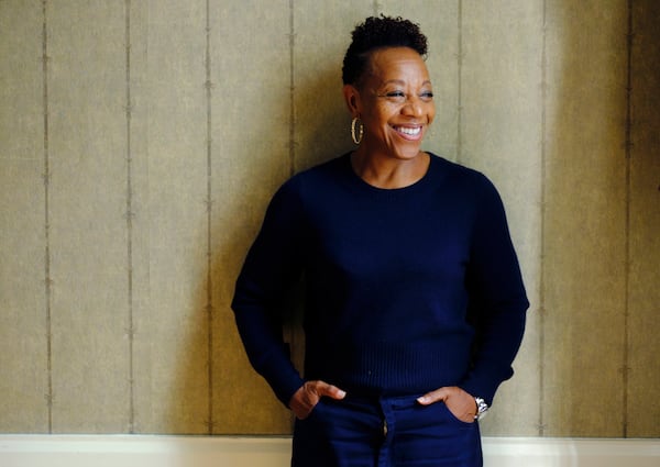 Marianne Jean-Baptiste, a cast member in the film "Hard Truths," poses for a portrait during the Toronto International Film Festival, Saturday, Sept. 7, 2024, in Toronto. (AP Photo/Chris Pizzello)