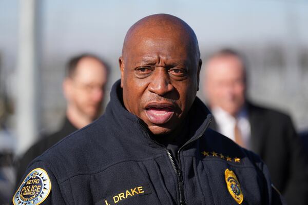 Metro Nashville Police Chief John Drake talks to media following a shooting at Antioch High School in Nashville, Tenn., Wednesday, Jan. 22, 2025. (AP Photo/George Walker IV)