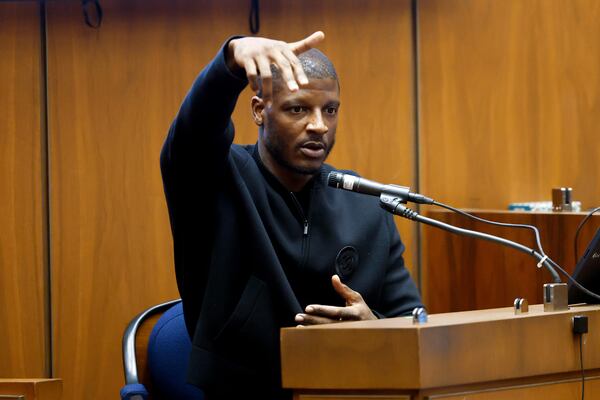 A$AP Relli testifies during A$AP Rocky's trial at the Clara Shortridge Foltz Criminal Justice Center in Los Angeles, Wednesday, Jan. 29, 2025. (Frazer Harrison/Pool via AP)