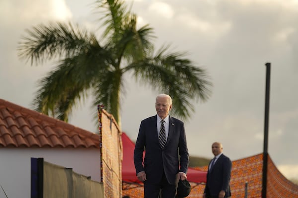 President Joe Biden arrives at the National Museum of Slavery, in the capital Luanda, Angola, Tuesday, Dec. 3, 2024. (AP Photo/Ben Curtis)