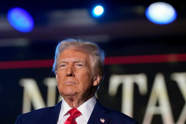 President Donald Trump speaks about the economy during an event at the Circa Resort and Casino in Las Vegas, Saturday, Jan. 25, 2025. (AP Photo/Mark Schiefelbein)