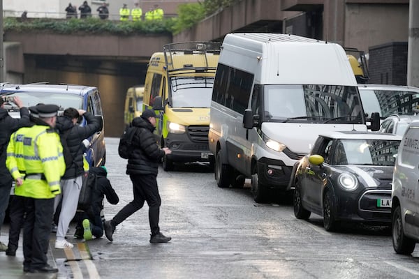 A prison van believed to contain Axel Rudakubana leaves Liverpool Crown Court in Liverpool, England, Monday, Jan. 20, 2025 where Rudakubana is charged with killing three girls and wounding 10 other people in a stabbing rampage at a Taylor Swift-themed dance class in England last summer.(AP Photo/Jon Super)