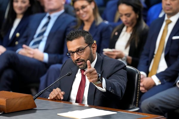 Kash Patel, President Donald Trump's choice to be director of the FBI, appears before the Senate Judiciary Committee for his confirmation hearing, at the Capitol in Washington, Thursday, Jan. 30, 2025. (AP Photo/J. Scott Applewhite)