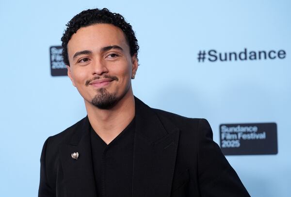 Tonatiuh, a cast member in "Kiss of the Spider Woman," poses at the premiere of the film during the Sundance Film Festival on Sunday, Jan. 26, 2025, in Park City, Utah. (AP Photo/Chris Pizzello)