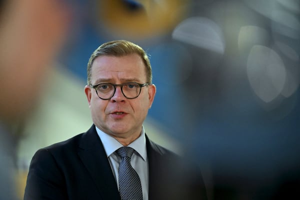 Finnish Prime Minister Petteri Orpo attends a press conference in Helsinki, Finland, Thursday, Dec. 26, 2024, as police investigating the electricity transmission between Finland and Estonia through the Estlink 2 connection which was cut on Christmas Day, according to Finnish grid operator Fingrid. (Jussi Nukari/Lehtikuva via AP)